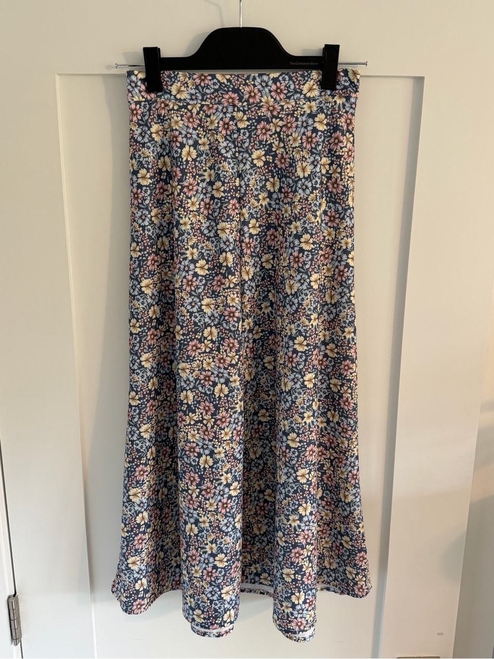 Altar’d State Blue Floral Midi Skirt Size S Elastic Waist Made in USA